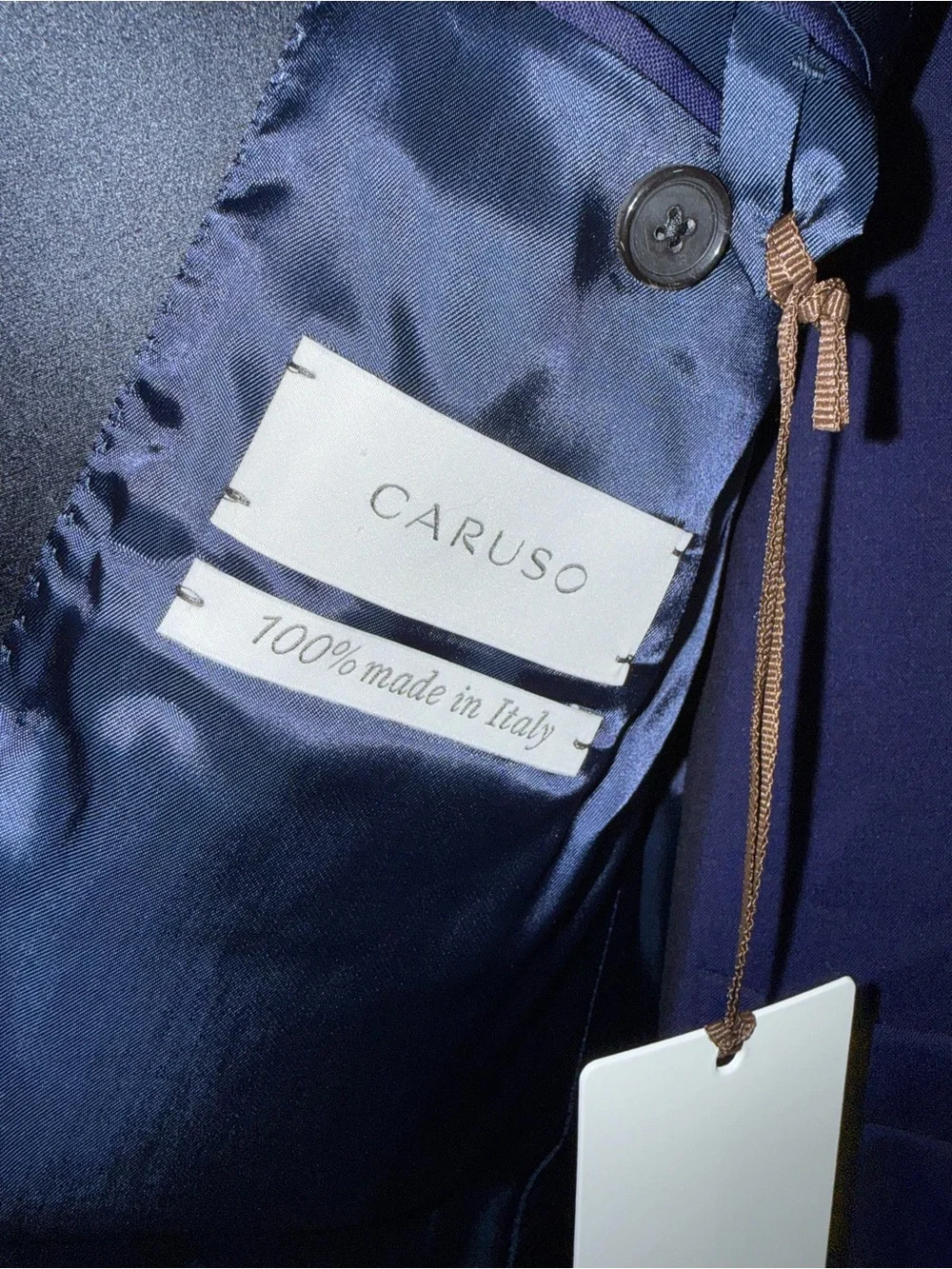 CARUSO Full Canvas Blue Wool-Mohair Tuxedo MANON 42R (Eu 52) Made In Italy Suit